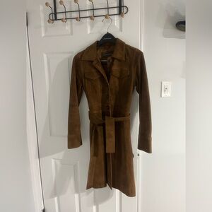 Banana Republic Tan Suede Trench Coat